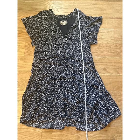 Anthropologie Robin Navy & White Polka Dot Ruffled Tier Dress - Picture 6 of 6
